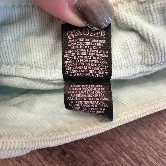 Victoria's Secret Boyfriend Short Corduroy Lace Up Blue Acid Wash Size 8 - Picture 11 of 13